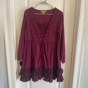 April Cornell Dress Lace Ruffles Boho
